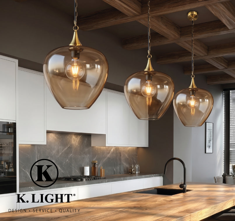 K.Light Apple Large Glass Pendant, Amber – view 2