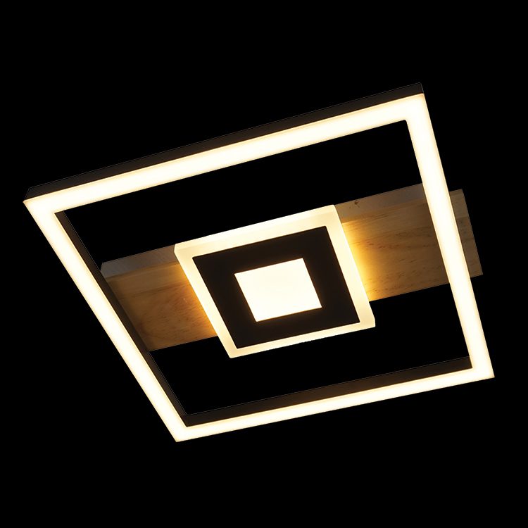 K.Light Black & Light Wood LED Pluto Ceiling Fitting – main view