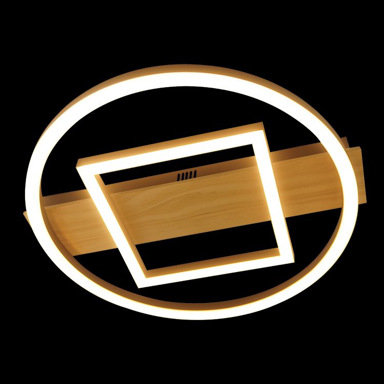 K.Light Black & Light Wood LED Saturn Ceiling Fitting – main view