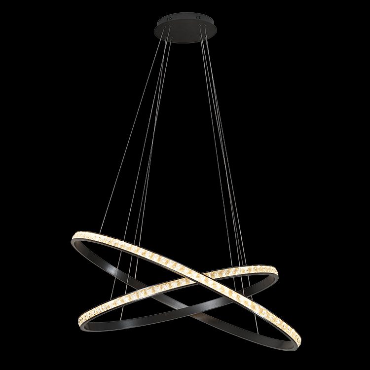 K.Light Black LED DBL Oval Crystal Ring Pendant – main view