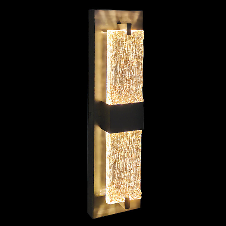 K.Light Black LED Double Rippled Wall Light – main view