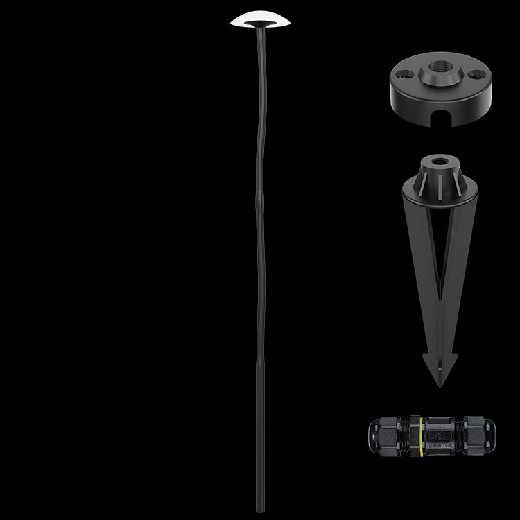 K.Light Black With Opal White LED Mushroom 84cm Spike – main view