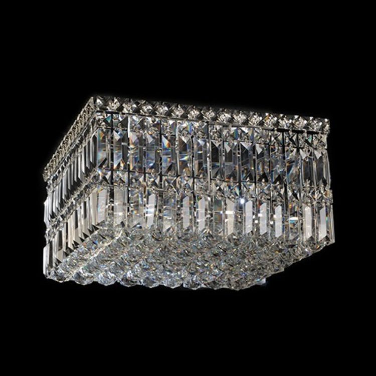 K.Light Chrome Small Square K9 Crystal Ceiling Fitting – view 2