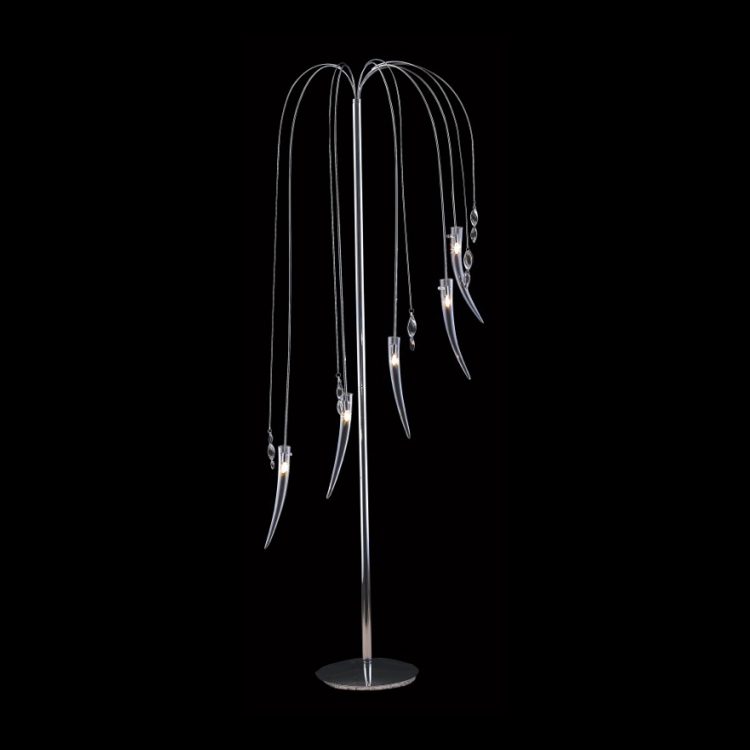 K.Light Chrome With Clear Glass G4 Bi-Pin Tusk Glass Floor Lamp – main view