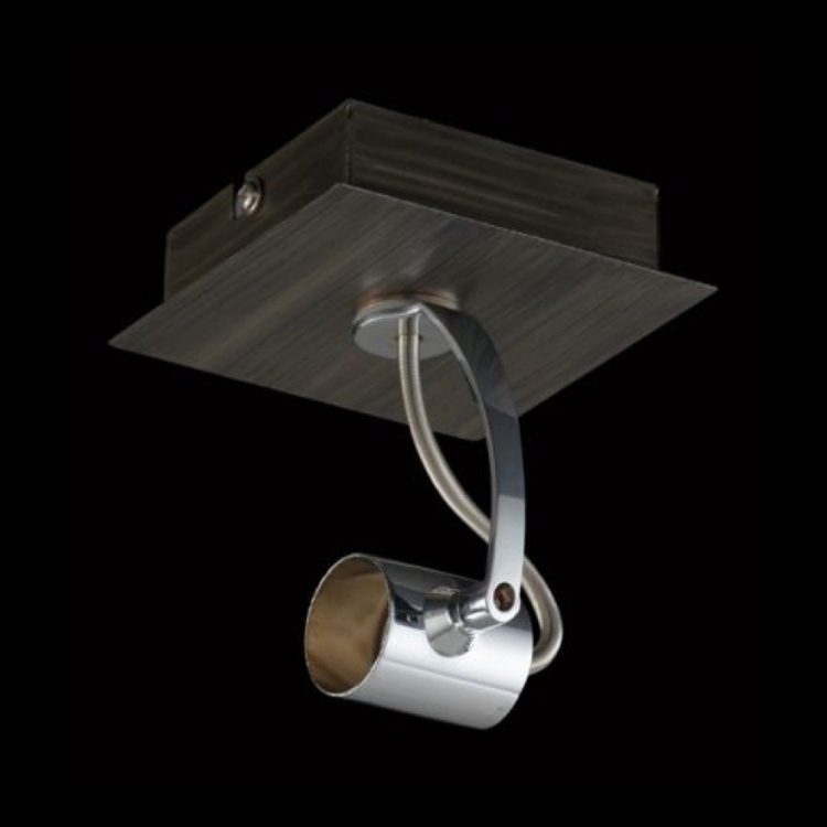 K.Light Chrome With Wood Finish Single Adjustable Chrome and Wood – main view