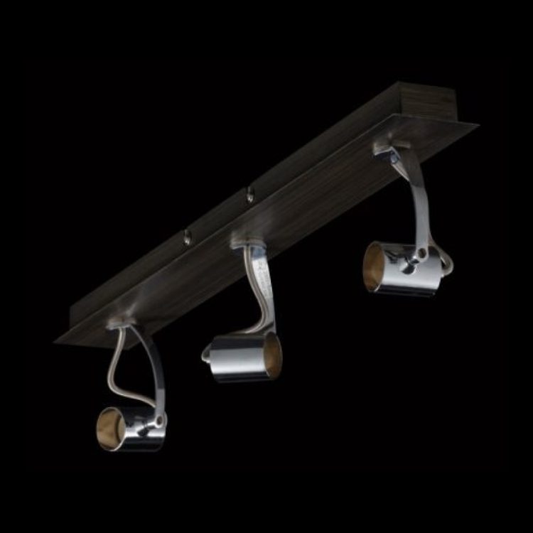 K.Light Chrome With Wood Finish Three Adjustable Chrome and Wood – main view