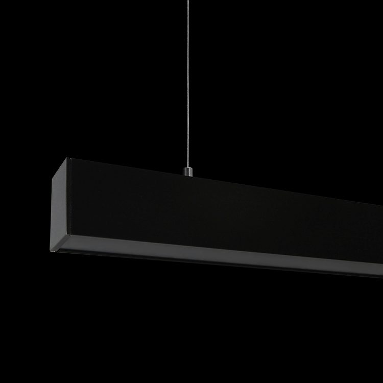 K.Light Complete 1 Meter Black Aluminium U-Channel Pendant with Black – main view
