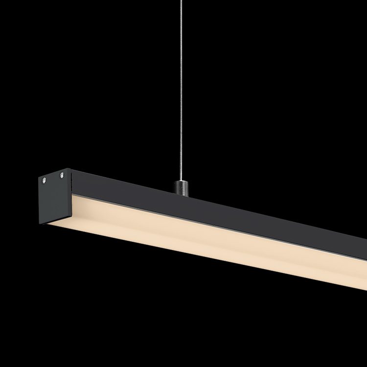 K.Light Complete 1m Black Aluminium Pendant with Short Polycarbonate – main view