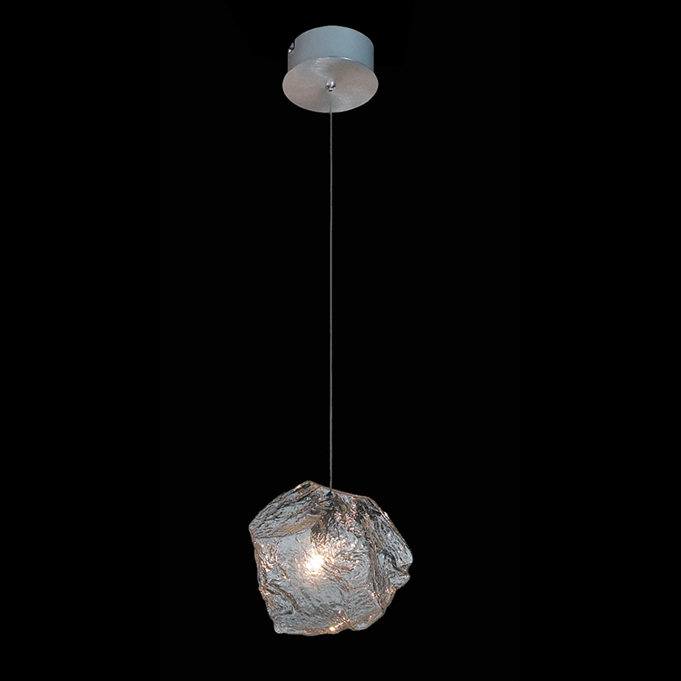 K.Light Crear Ice Glass Bi-pin Ice Rock Pendant – main view