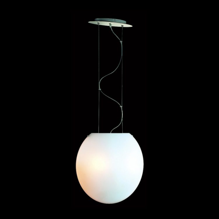 K.Light Flat Round Opal Glass Pendant – main view
