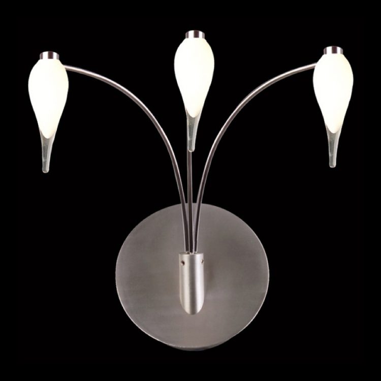 K.Light G4 Bi-Pin Medium 3 Drop Glass Wall Light – view 3