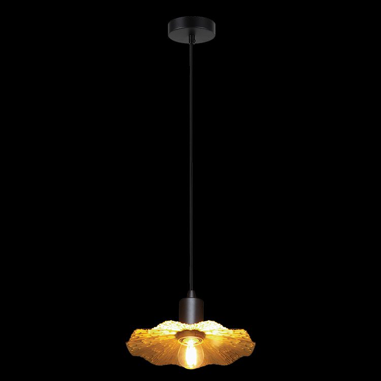 K.Light Gold & Black 22cm Golden Flower Pendant – main view