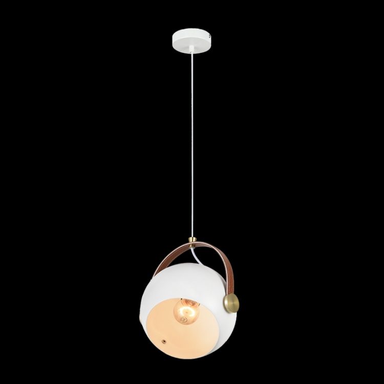 K.Light Leather & Iron Ball Metal Pendant, Black – view 2