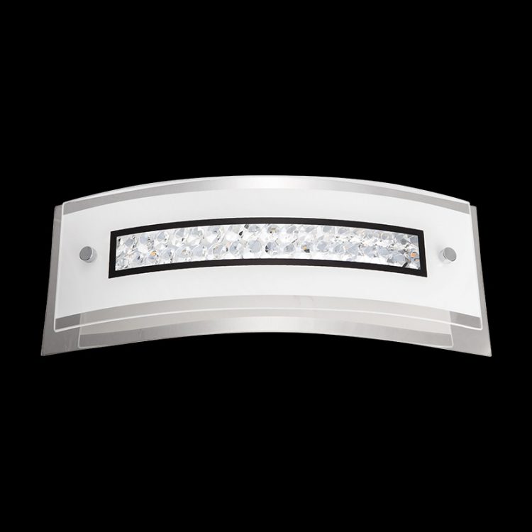 K.Light LED 12W Curved Rectangular Crystal and Glass Wall Light – main view