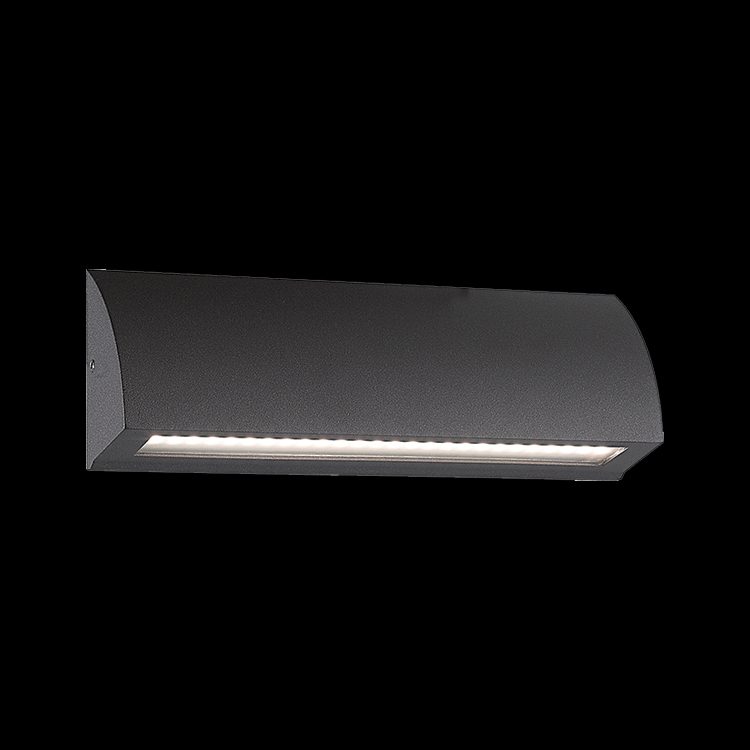 K.Light Matt Black Frosted Glass LED SMD Curved Medium Rectangular – main view