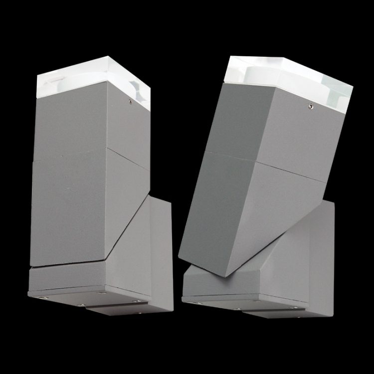 K.Light Matt Grey Square 360 Degree Tilt with Lense Wall Light – main view