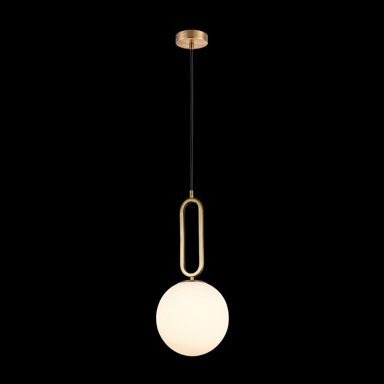 K.Light Medium Croquet Antique Brass Glass Pendant – main view