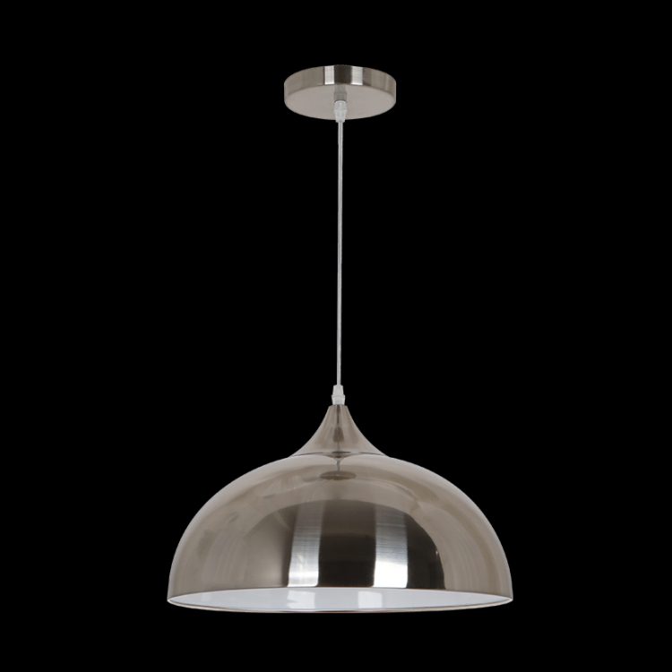 K.Light Nickel Satin Half Dome Metal Pendant – main view