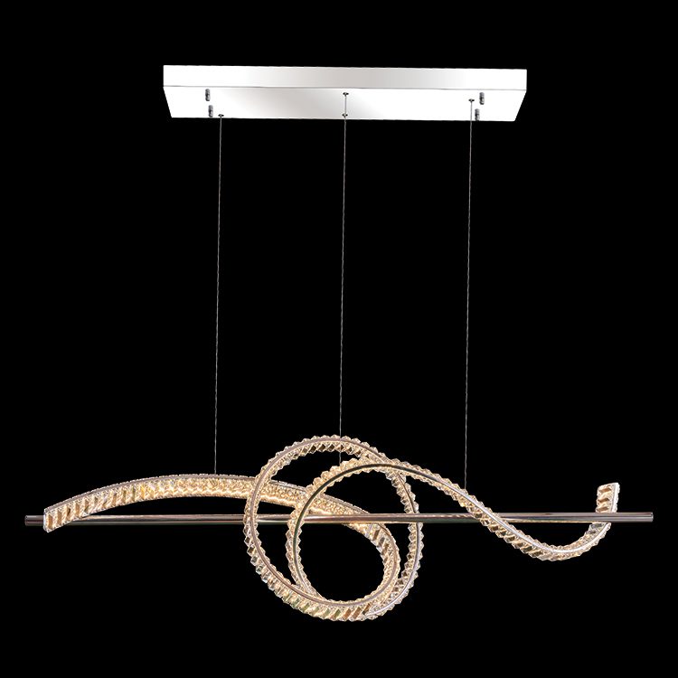 K.Light Symphony Chrome & Crystal LED Chandelier 50W – main view