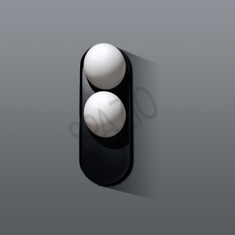 Spazio Due Black / Opal Wall Light – main view