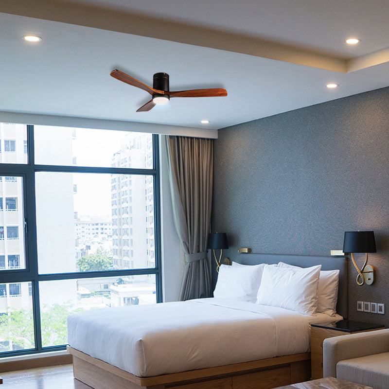 Spazio Fan-Fare Black & Walnut 132cm Ceiling Fan with LED Light – view 2