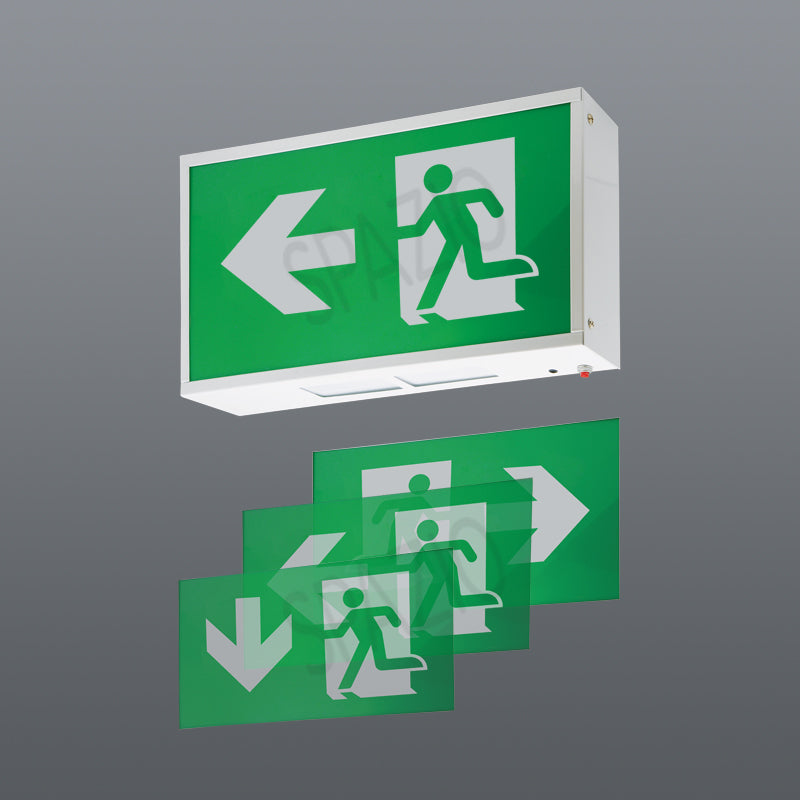 Spazio LED Exit Sign - Wall Mount White – view 2