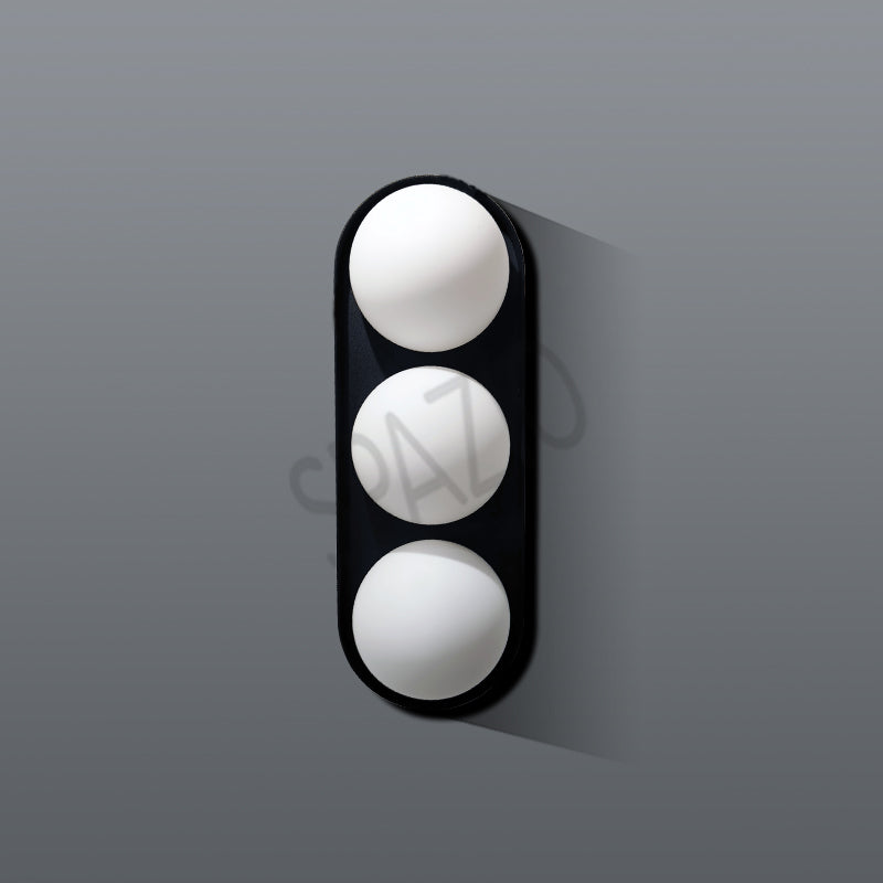 Spazio Tre Black / Opal Wall Light – main view