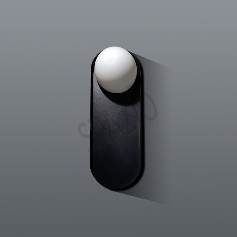 Spazio Uno Black / Opal Wall Light – main view